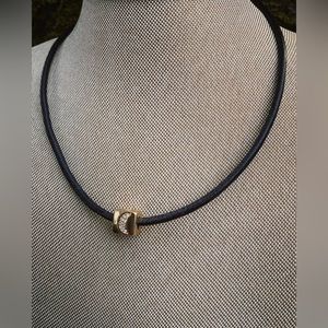 Moon leather necklace